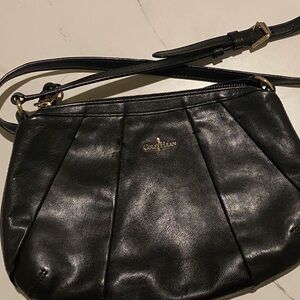 Cole Haan Black Leather Crossbody with Gold Hardware